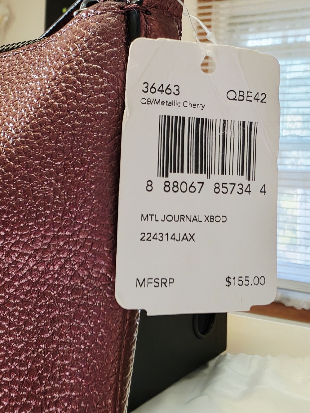 COACH Metallic Journal Crossbody In QB/Metallic Cherry - Picture 7 of 8